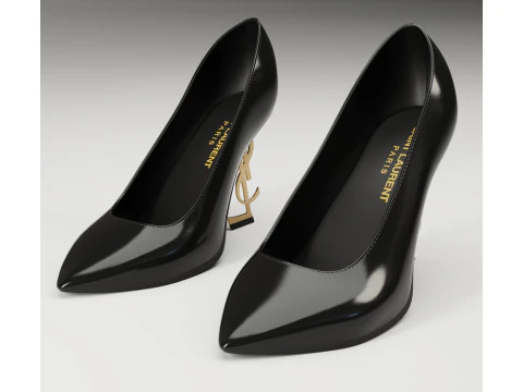 Saint Laurent paris opyum leather high heels collection 3D Model