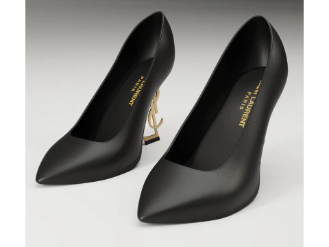 Saint Laurent paris opyum leather high heels collection 3D Model