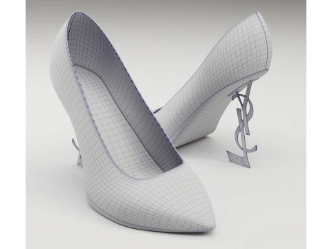 Saint Laurent paris opyum leather high heels collection 3D Model