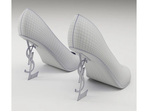 Saint Laurent paris opyum leather high heels collection 3D Model