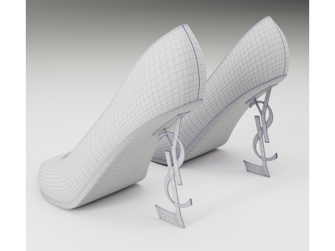 Saint Laurent paris opyum leather high heels collection Modèle 3D