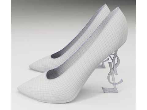 Saint Laurent paris opyum leather high heels collection 3D Model