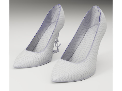 Saint Laurent paris opyum leather high heels collection Modèle 3D