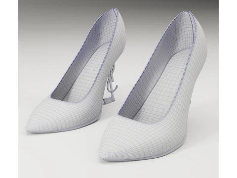 Saint Laurent paris opyum leather high heels collection 3D Model