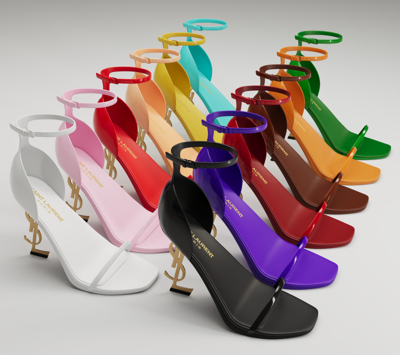 Saint Laurent heels glossy and mate collection 3D Model .c4d .max .obj .3ds .fbx .stl .blend 