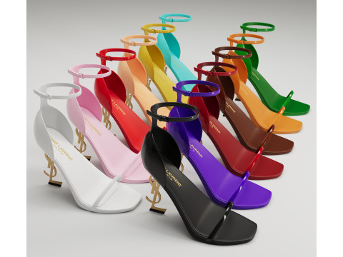Saint Laurent heels glossy and mate collection Modèle 3D