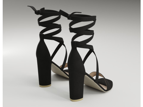Strappy suede heels collection 3D Model