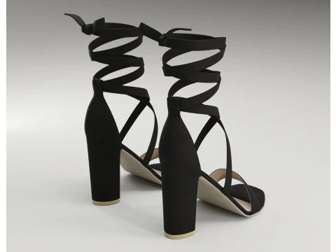Strappy suede heels collection 3D Model