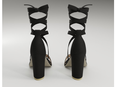 Strappy suede heels collection 3D Model