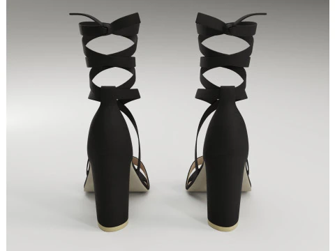 Strappy suede heels collection 3D Model