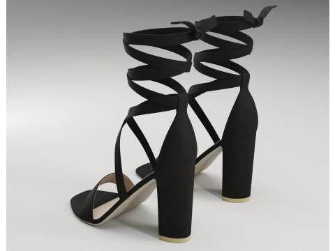 Strappy suede heels collection 3D Model