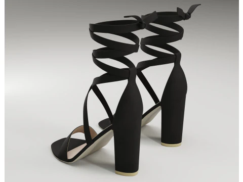 Strappy suede heels collection 3D Model