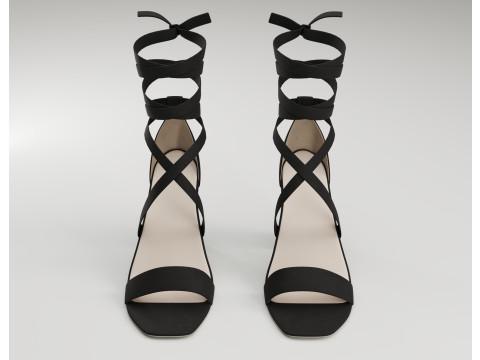 Strappy suede heels collection 3D Model