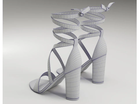 Strappy suede heels collection 3D Model