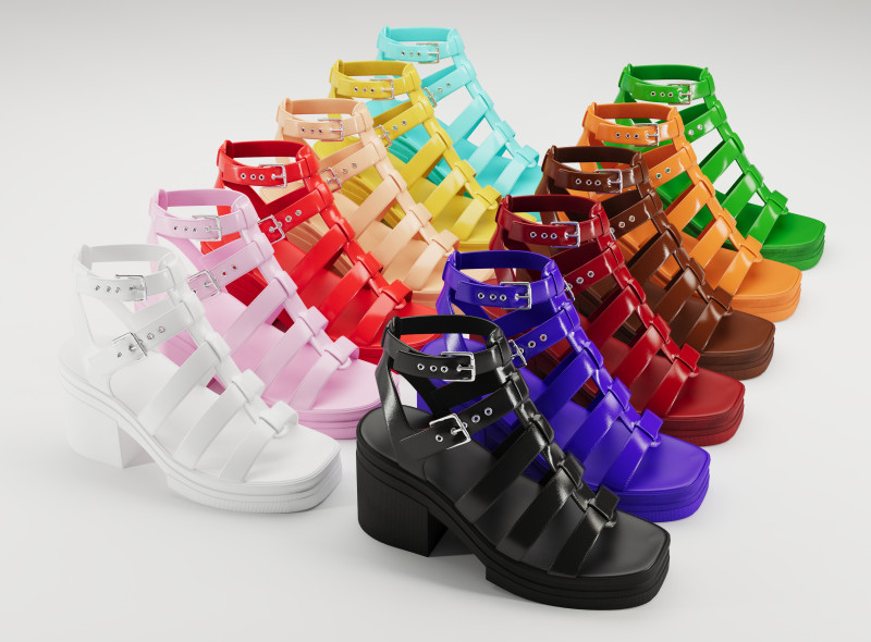 Highway chunky mid sandals Asos design collection Model 3D .c4d .max .obj .3ds .fbx .stl .blend 