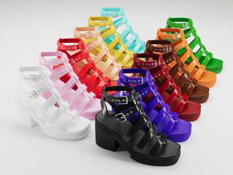 Highway chunky mid sandals Asos design collection Modèle 3D
