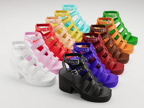 Sand&aacute;lias grossas de estrada, cole&ccedil;&atilde;o de design Asos Modelo 3D