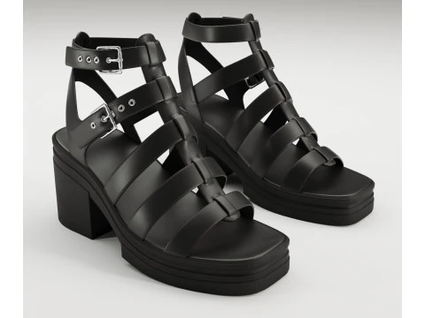 Sand&aacute;lias grossas de estrada, cole&ccedil;&atilde;o de design Asos Modelo 3D