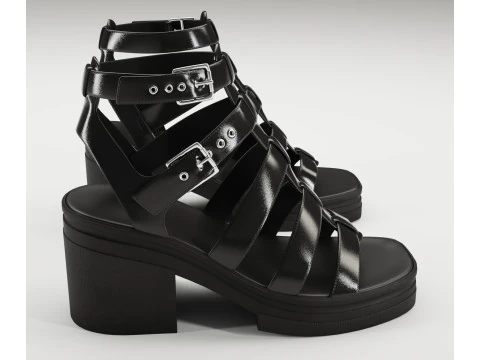 Sand&aacute;lias grossas de estrada, cole&ccedil;&atilde;o de design Asos Modelo 3D