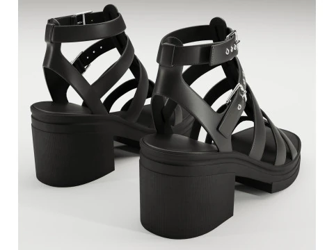 Sand&aacute;lias grossas de estrada, cole&ccedil;&atilde;o de design Asos Modelo 3D