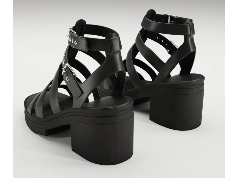 Sand&aacute;lias grossas de estrada, cole&ccedil;&atilde;o de design Asos Modelo 3D