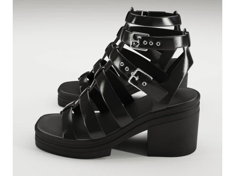 Sand&aacute;lias grossas de estrada, cole&ccedil;&atilde;o de design Asos Modelo 3D