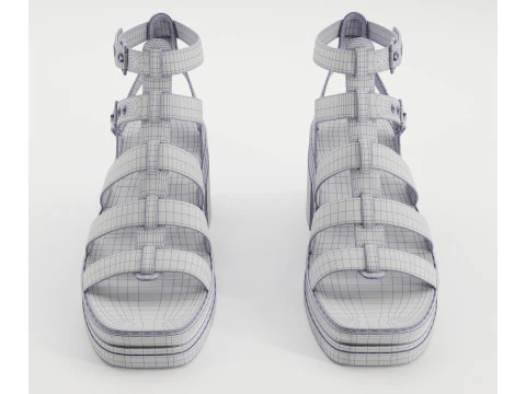 Sand&aacute;lias grossas de estrada, cole&ccedil;&atilde;o de design Asos Modelo 3D