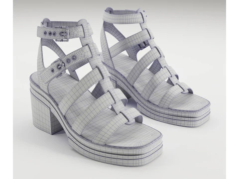 Sand&aacute;lias grossas de estrada, cole&ccedil;&atilde;o de design Asos Modelo 3D