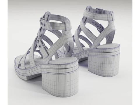 Sand&aacute;lias grossas de estrada, cole&ccedil;&atilde;o de design Asos Modelo 3D