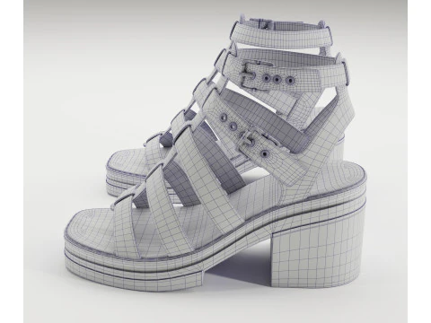 Sand&aacute;lias grossas de estrada, cole&ccedil;&atilde;o de design Asos Modelo 3D