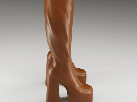 Collection of NOKWOL Emmie platform knee boots 3D Model