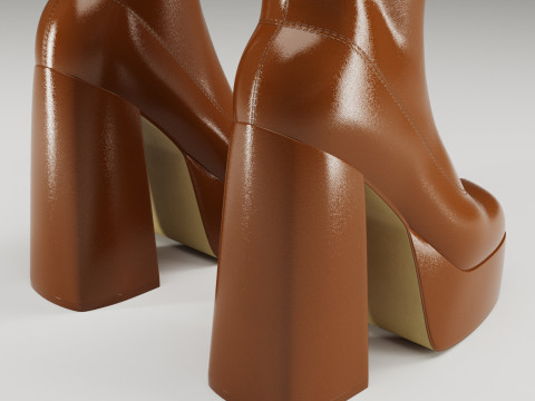 Collection of NOKWOL Emmie platform knee boots 3D Model