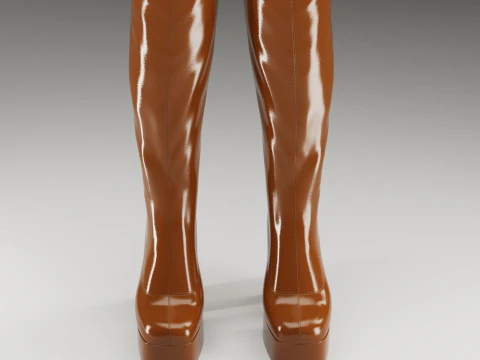 Collection of NOKWOL Emmie platform knee boots 3D Model