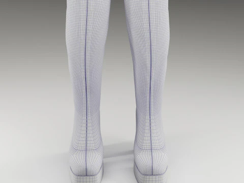 Collection of NOKWOL Emmie platform knee boots 3D Model