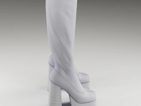 Collection of NOKWOL Emmie platform knee boots 3D Model