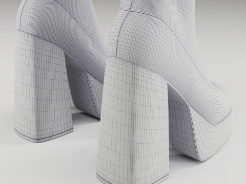 Collection of NOKWOL Emmie platform knee boots 3D Model