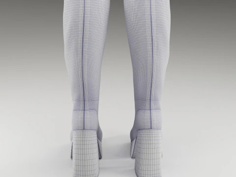 Collection of NOKWOL Emmie platform knee boots 3D Model