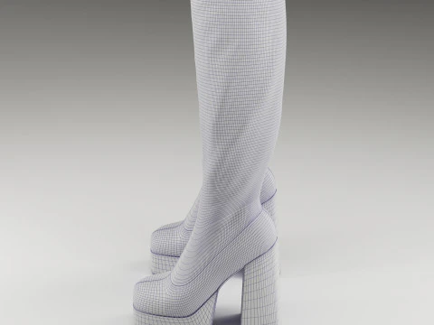 Collection of NOKWOL Emmie platform knee boots 3D Model