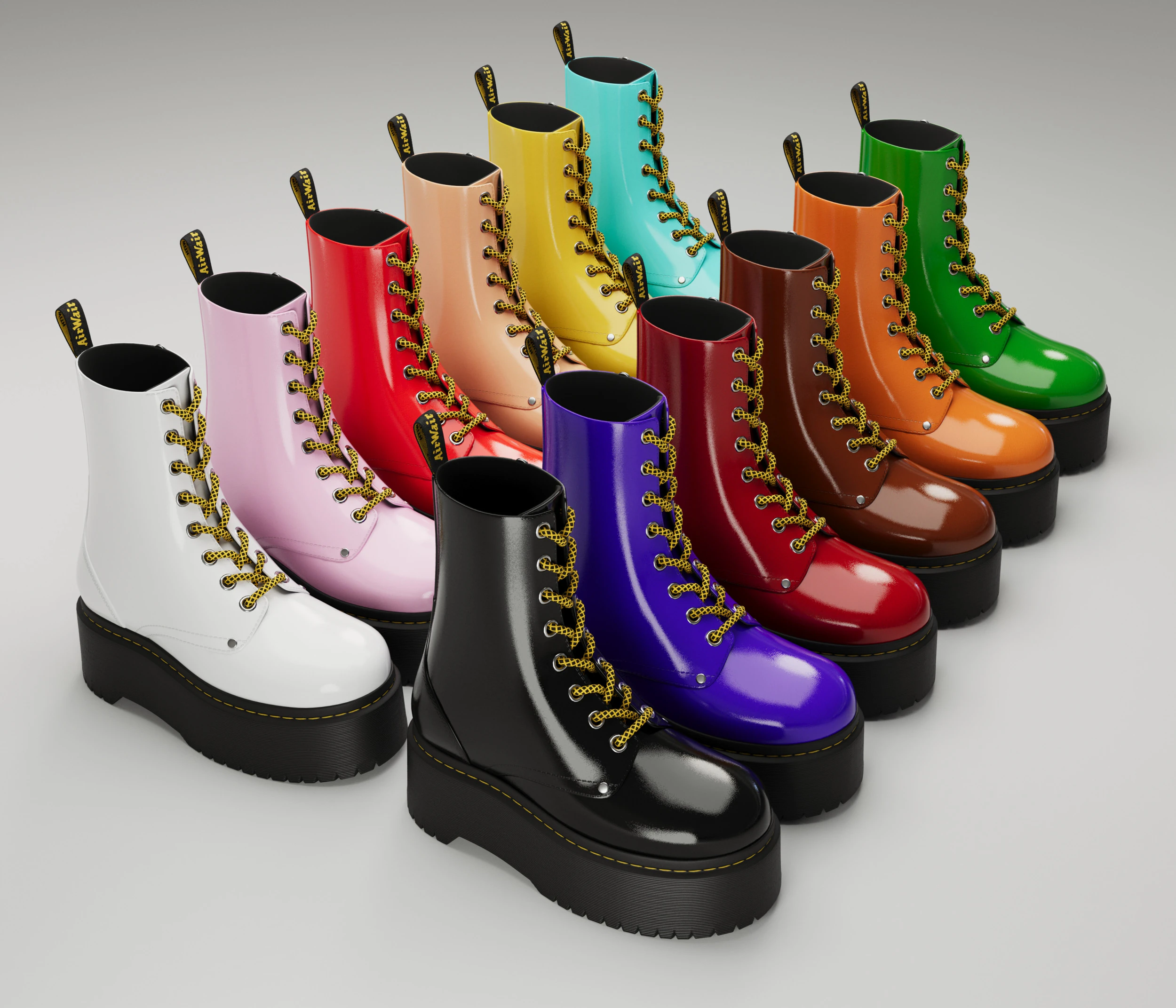 Dr Martens Jadon Max Platform Boots collection 3D Model .c4d .max .obj .3ds .fbx .stl .blend 