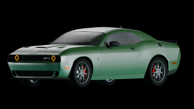 Dodge challenger srt hellcat 3D Model .c4d .max .obj .3ds .fbx .stl .blend 