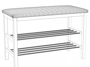 Shoe rack SR-0628-TP wenge 3D Model