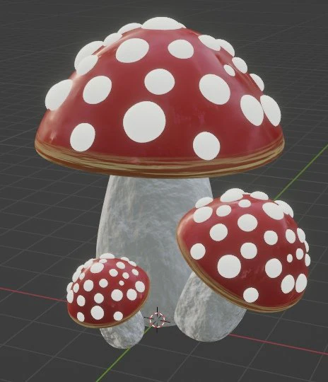 Mushrooms 3D Model .c4d .max .obj .3ds .fbx .stl .blend 