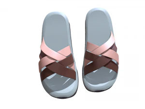 Women Slippers Flip Flops 3D Model