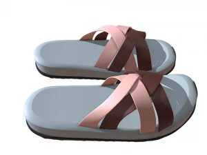 Women Slippers Flip Flops 3D Model