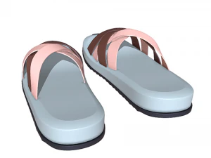 Women Slippers Flip Flops 3D Model