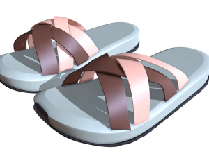 Women Slippers Flip Flops 3D Model