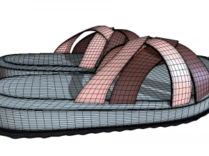 Women Slippers Flip Flops 3D Model