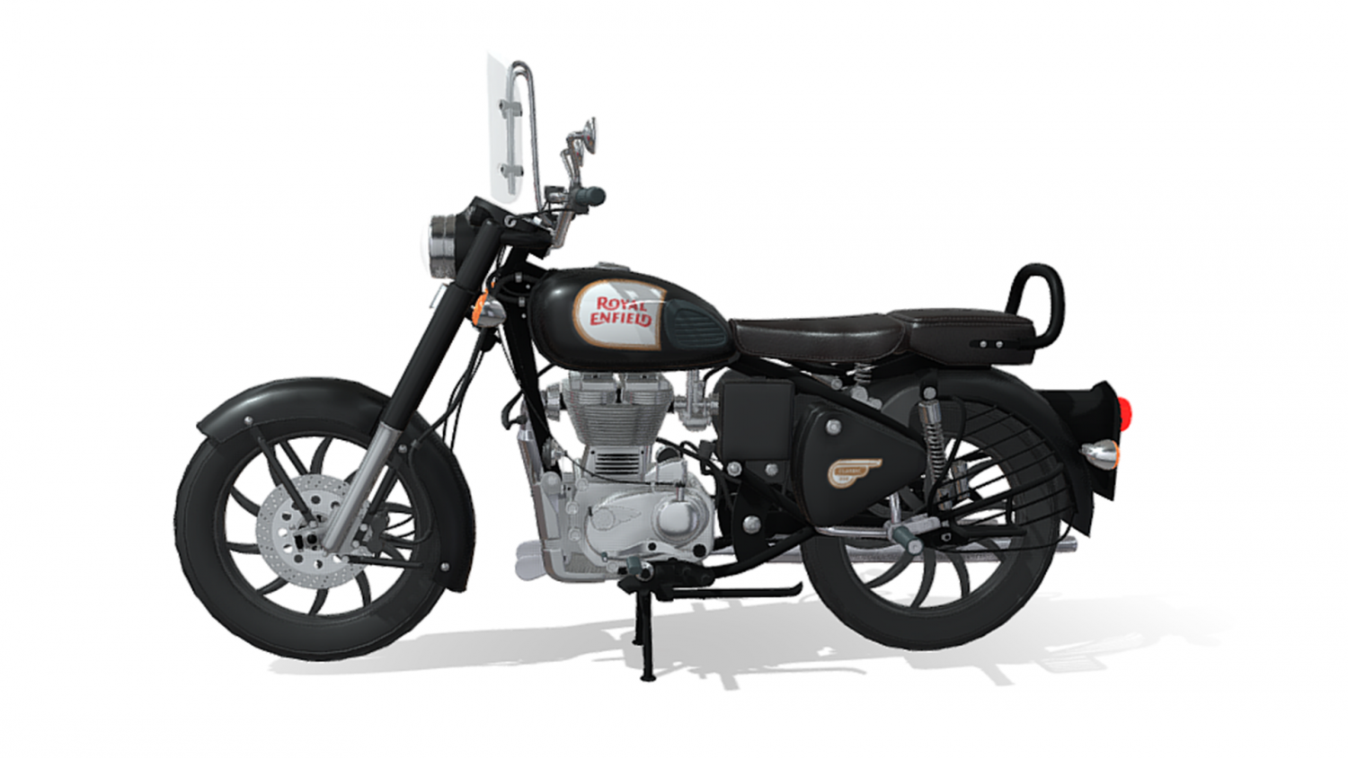 Royal enfield classic 350 with Windshield 3D in