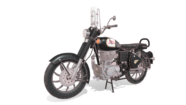 Royal enfield classic 350 with Windshield 3D Model in Motorcycle