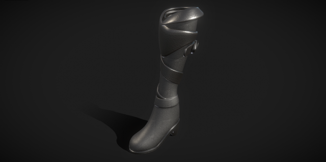 Womens Black Boots Black Widow 3D Модель .c4d .max .obj .3ds .fbx .stl .blend 